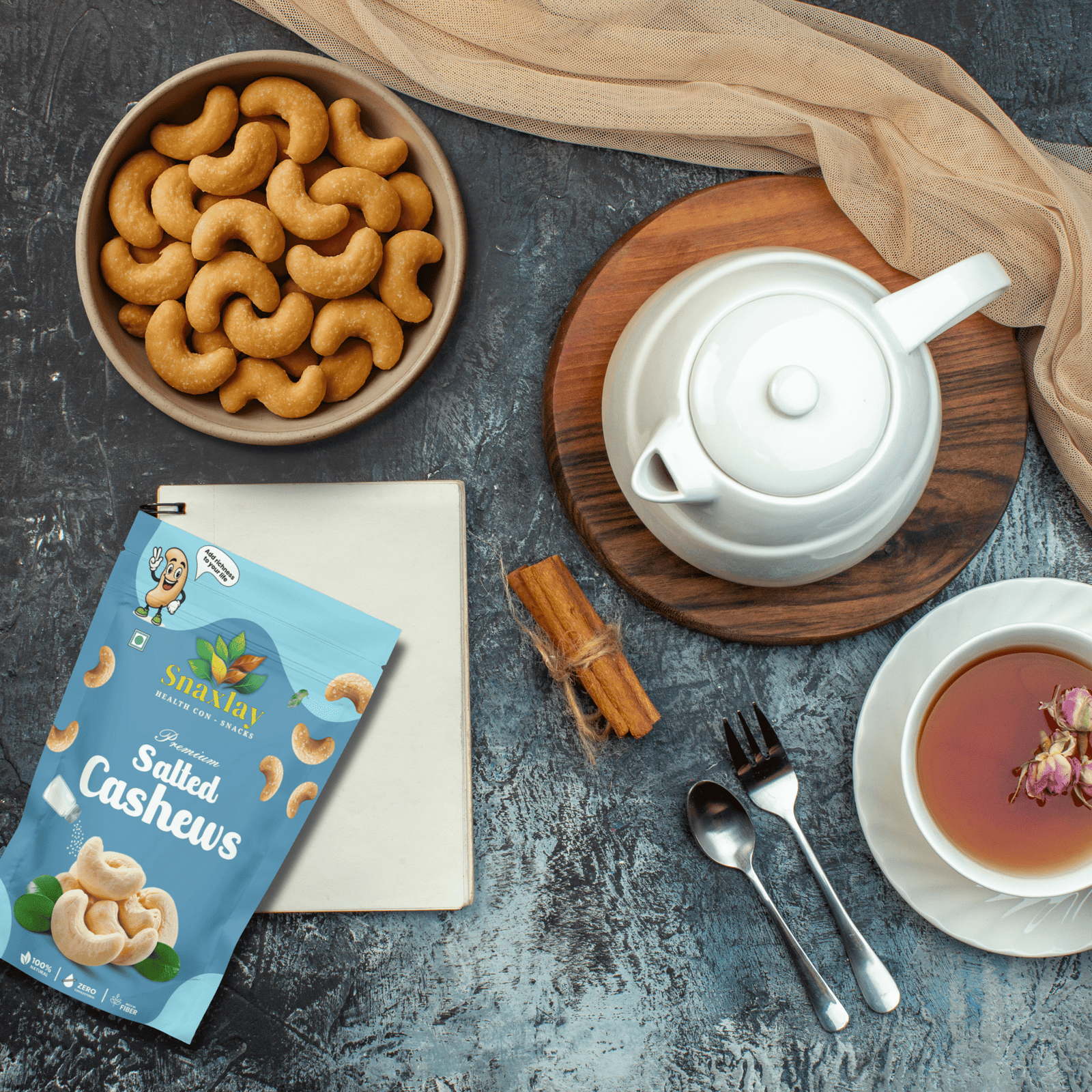 Snaxlay Premium Combo – Salted Cashews & Soft Arabian Dates | Healthy Snacks Combo | High-Fiber Dates & Crunchy Cashews - Image 7