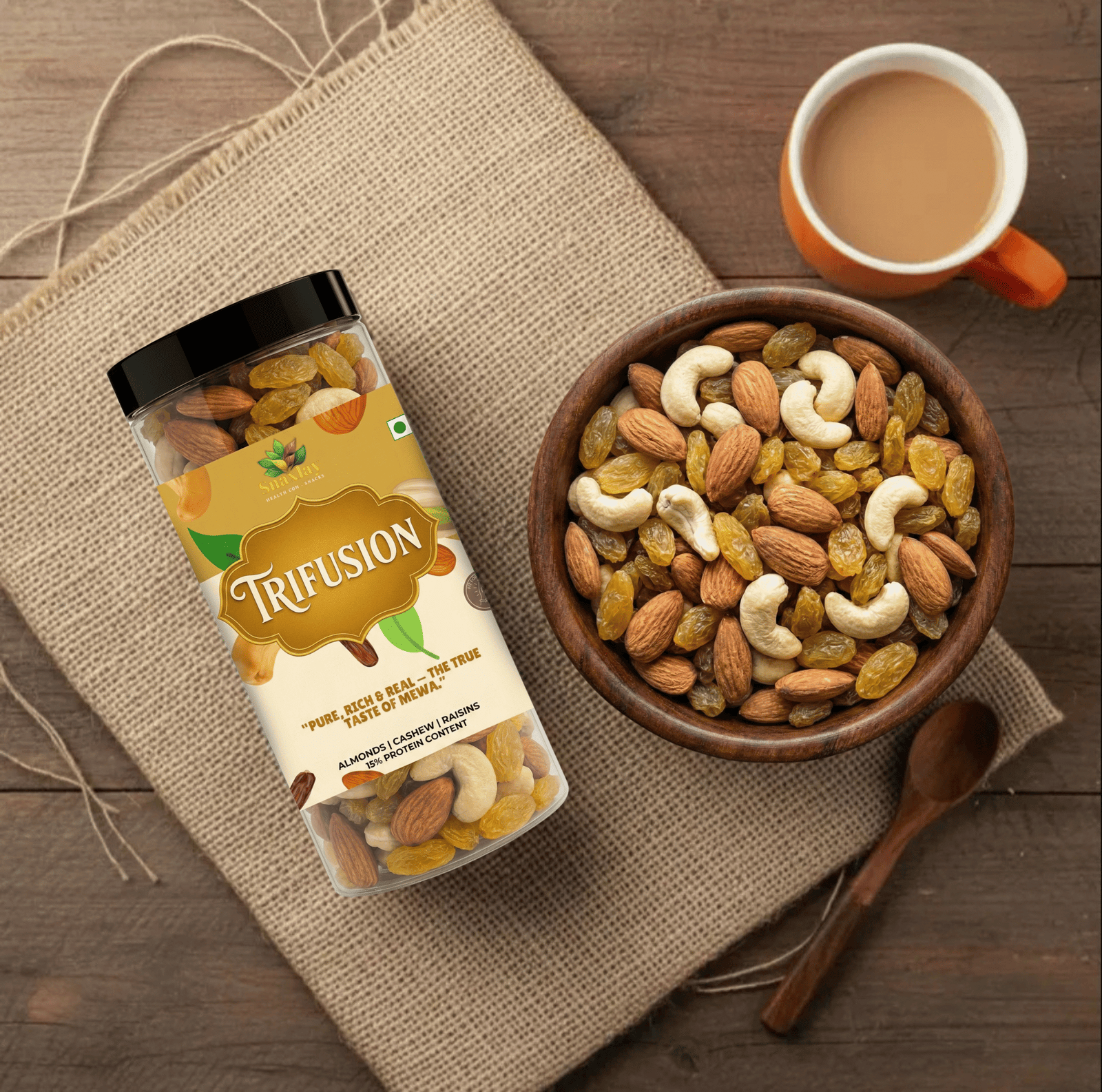 Trifusion Premium Dry Fruit Mix β Cashews, Golden Raisins & Almonds | Healthy Snack | Energy Boost | Natural & Nutritious 200g - Image 4