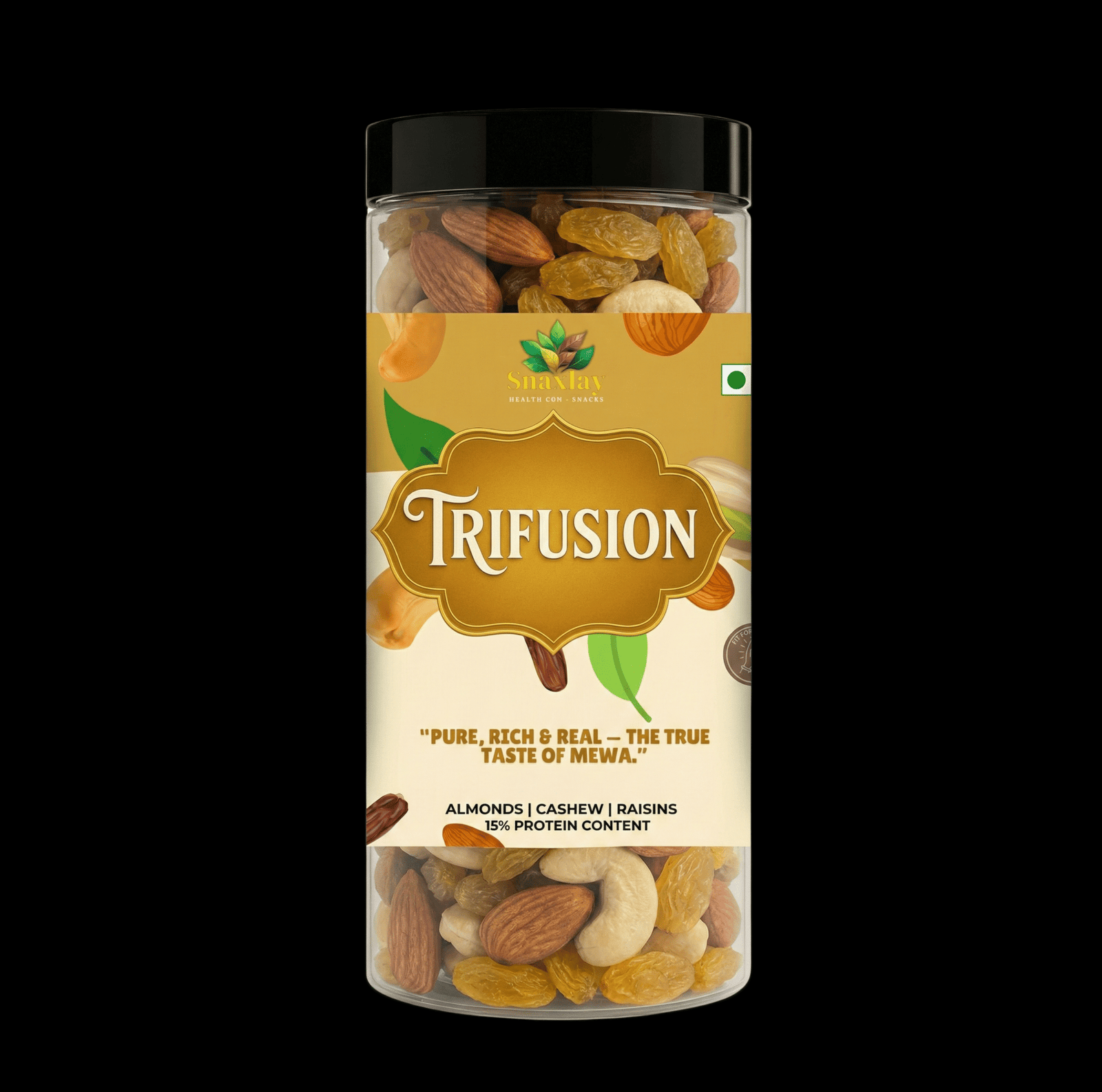 Trifusion Premium Dry Fruit Mix β Cashews, Golden Raisins & Almonds | Healthy Snack | Energy Boost | Natural & Nutritious 200g